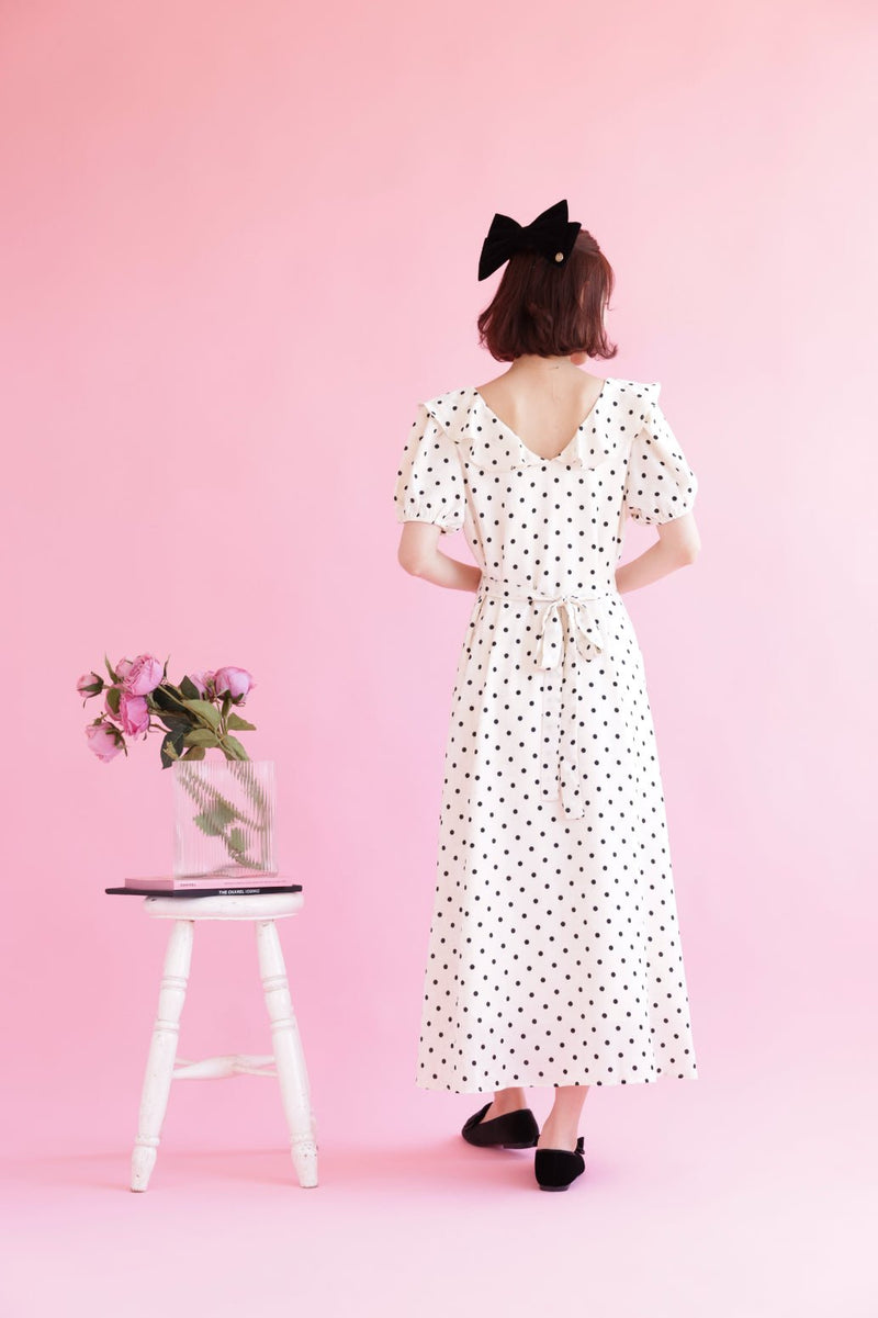 Classic Frill Dot Dress - MAISON MARBLE