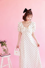 Classic Frill Dot Dress - MAISON MARBLE