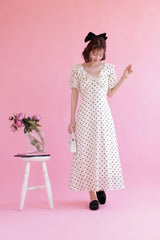 Classic Frill Dot Dress - MAISON MARBLE