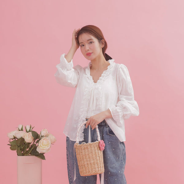 Cotton Blouse Cardigan - MAISON MARBLE