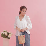 Cotton Blouse Cardigan - MAISON MARBLE