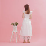 Cotton Lace Layered Dress - MAISON MARBLE