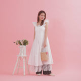 Cotton Lace Layered Dress - MAISON MARBLE