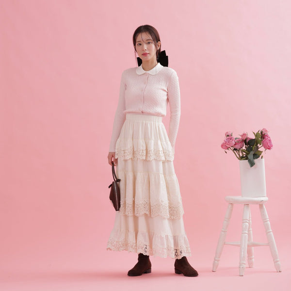 Cotton Lace Skirt - MAISON MARBLE