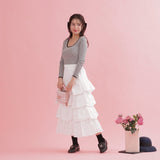 Cotton Layered Skirt - MAISON MARBLE