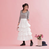 Cotton Layered Skirt - MAISON MARBLE