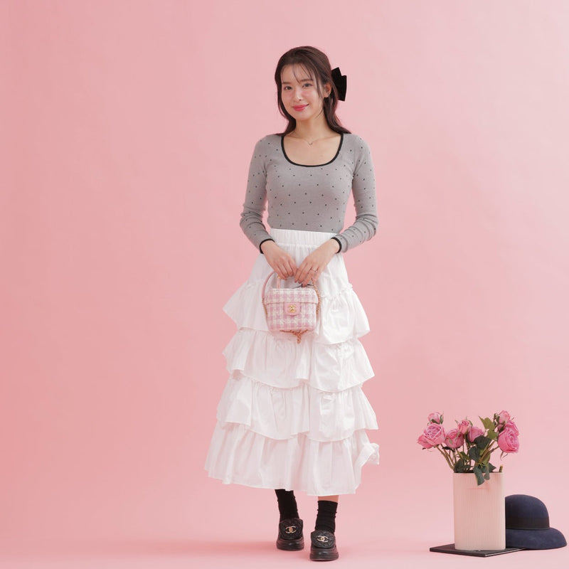 Cotton Layered Skirt - MAISON MARBLE