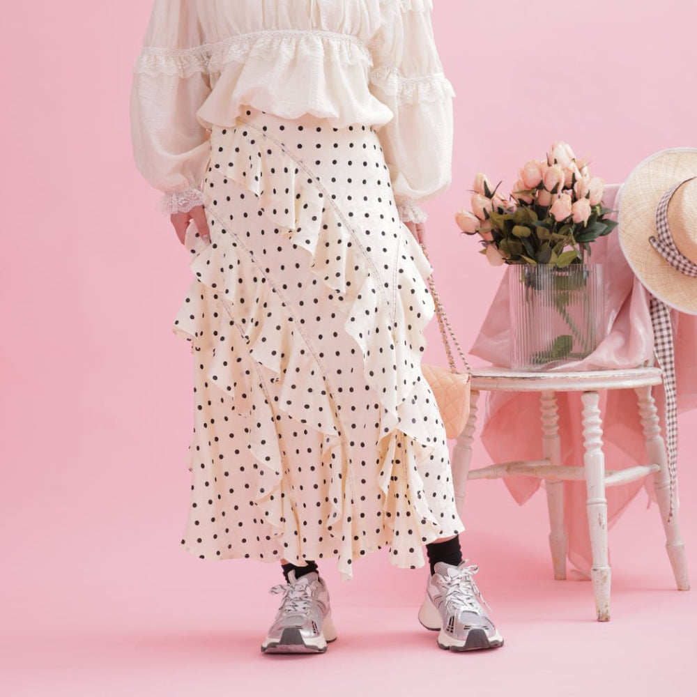 Dot Ruffle Skirt – MAISON MARBLE