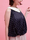 Dot Satin Balloon Tops - MAISON MARBLE