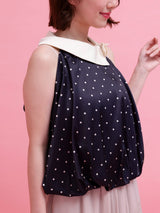 Dot Satin Balloon Tops - MAISON MARBLE
