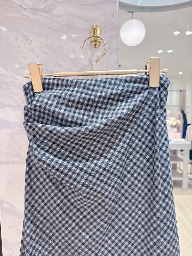 Drape Check Skirt - MAISON MARBLE
