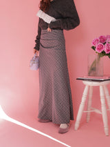 Drape Check Skirt - MAISON MARBLE