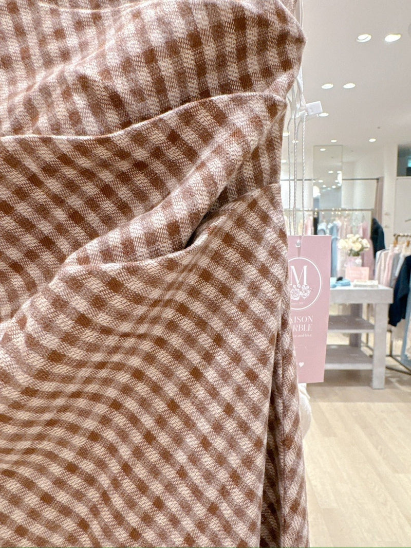 Drape Check Skirt - MAISON MARBLE