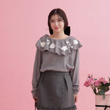 Embroidery Collar Knit - MAISON MARBLE