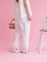 Embroidery Cotton Set Pants - MAISON MARBLE