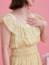 Embroidery Flower Dress - MAISON MARBLE