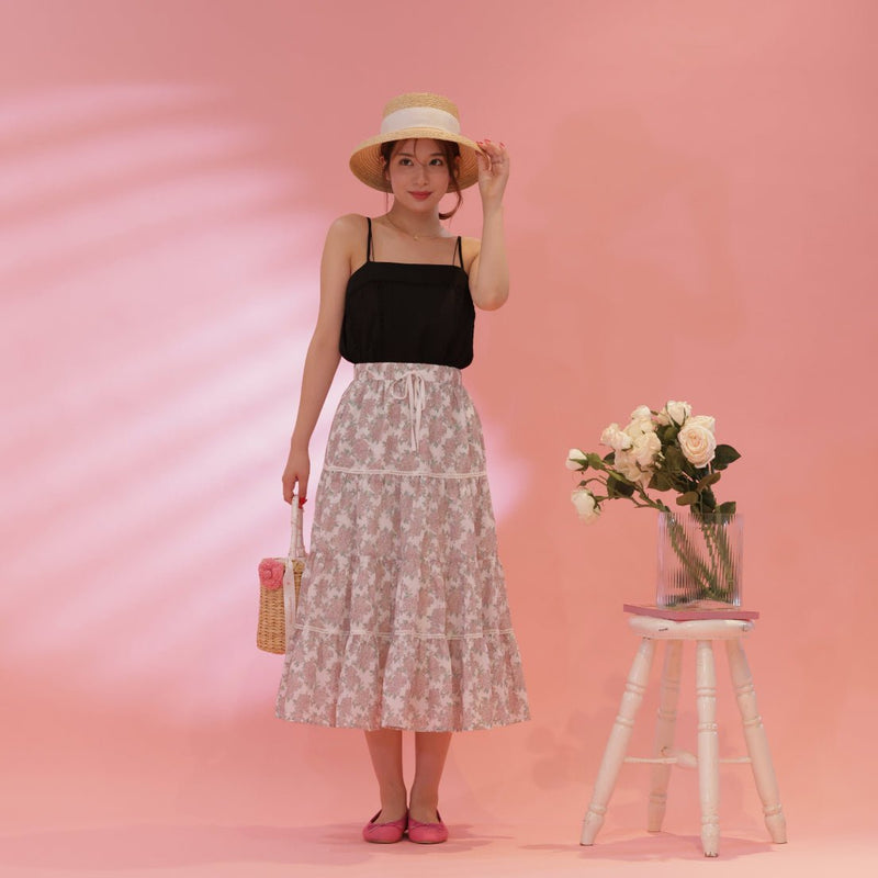 Floral Tiered Skirt - MAISON MARBLE