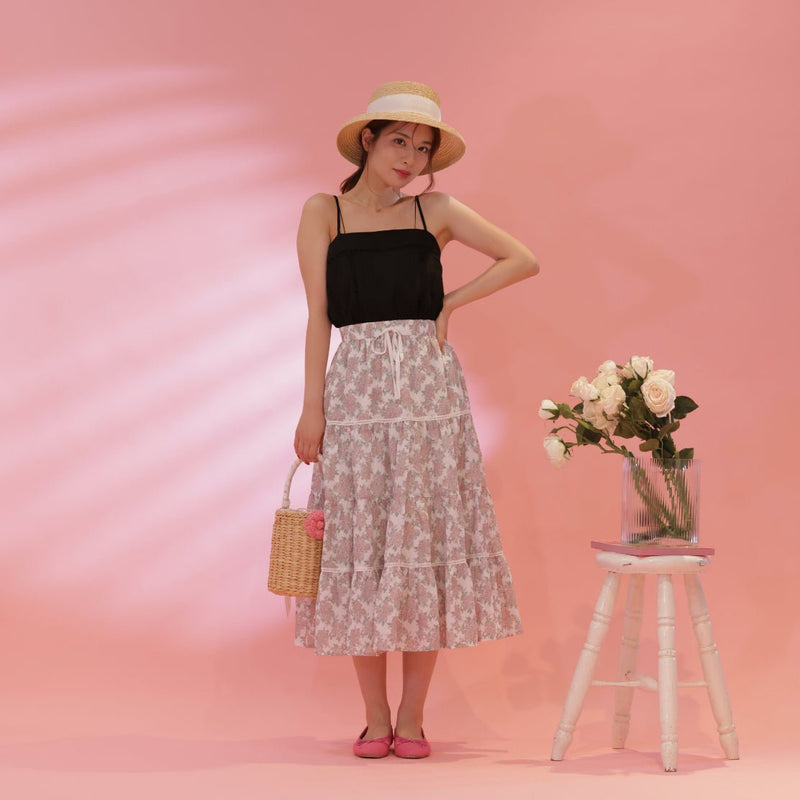 Floral Tiered Skirt - MAISON MARBLE