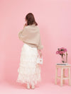 Flower Lace Tiered Skirt - MAISON MARBLE