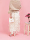 Flower Lace Tiered Skirt - MAISON MARBLE