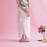 Flower Satin Skirt - MAISON MARBLE