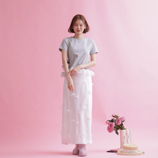 Flower Satin Skirt - MAISON MARBLE
