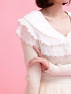 Frill Collar Rib Knit - MAISON MARBLE