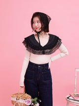 Frill Collar Rib Knit - MAISON MARBLE