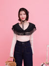 Frill Collar Rib Knit - MAISON MARBLE