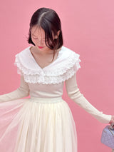 Frill Collar Rib Knit - MAISON MARBLE