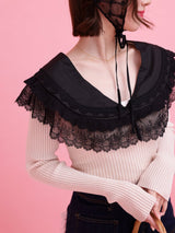 Frill Collar Rib Knit - MAISON MARBLE