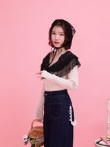 Frill Collar Rib Knit - MAISON MARBLE