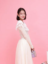 Frill Collar Rib Knit - MAISON MARBLE