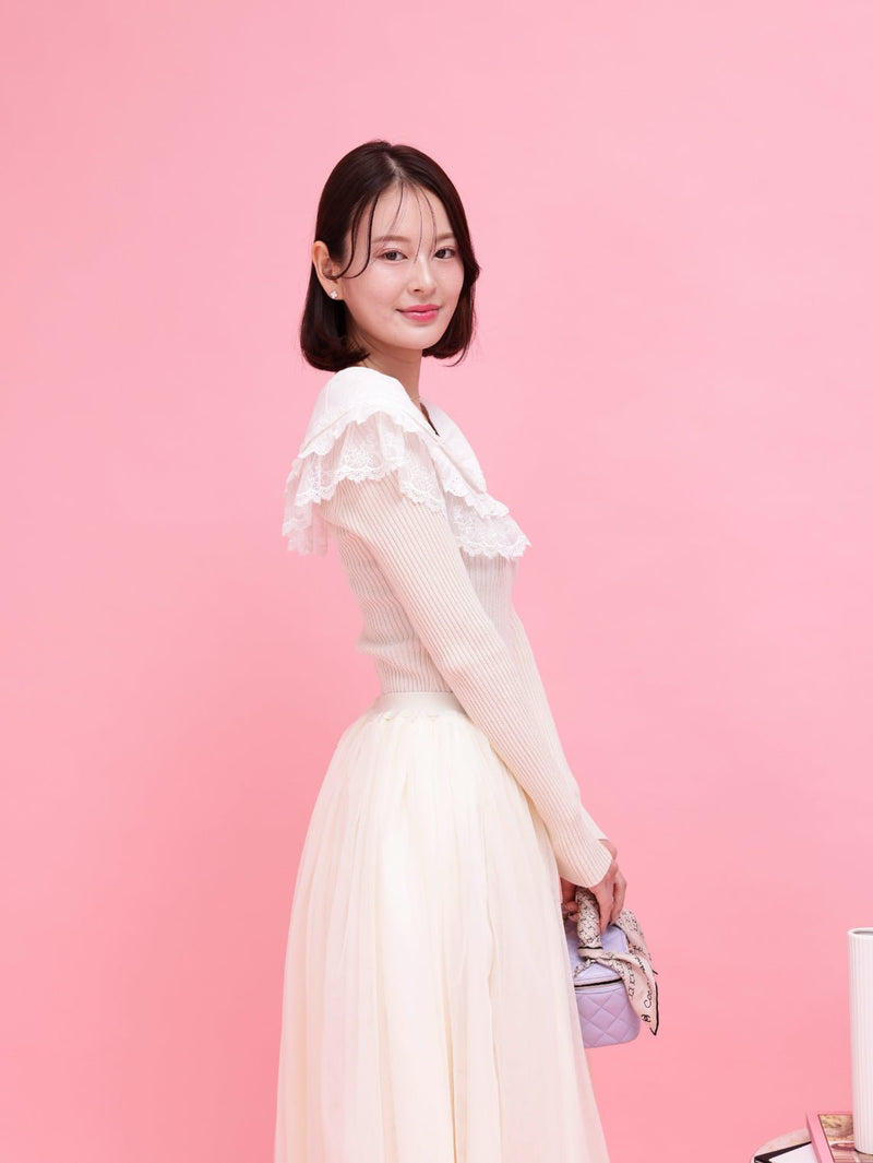 Frill Collar Rib Knit – MAISON MARBLE