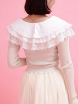 Frill Collar Rib Knit - MAISON MARBLE