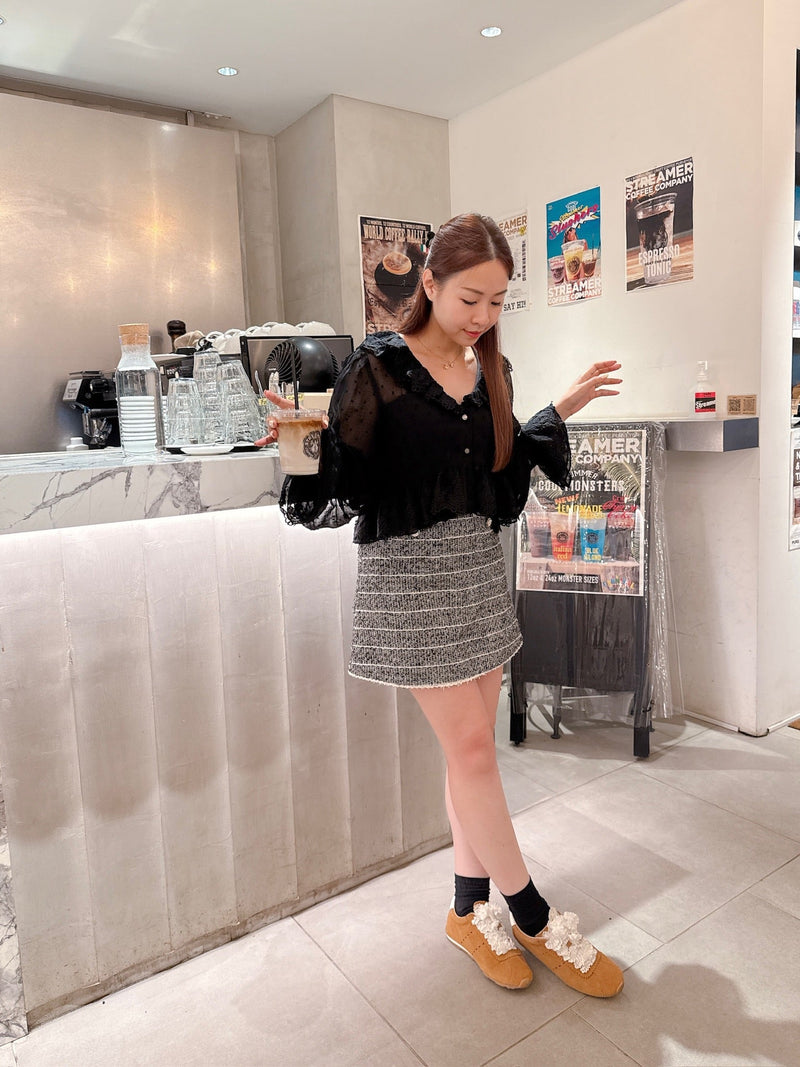 Frill Crop Blouse - MAISON MARBLE