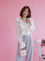 Frill Crop Blouse - MAISON MARBLE