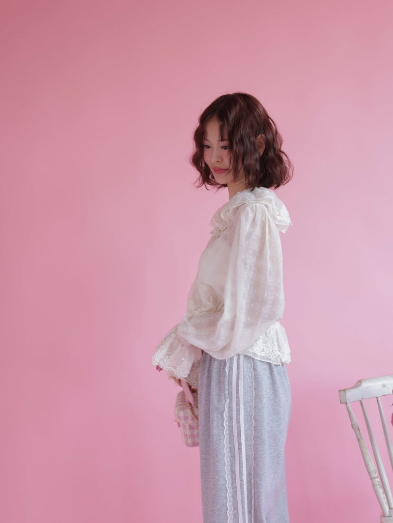 Frill Crop Blouse - MAISON MARBLE