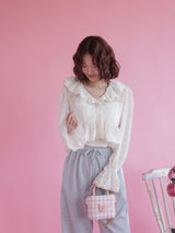 Frill Crop Blouse - MAISON MARBLE