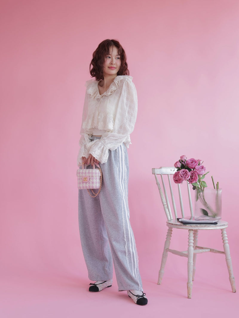Frill Crop Blouse - MAISON MARBLE