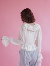 Frill Crop Blouse - MAISON MARBLE