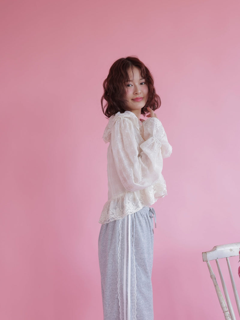 Frill Crop Blouse - MAISON MARBLE
