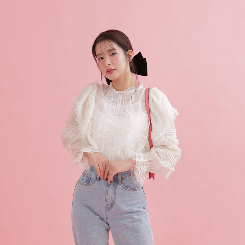 Frill Jeanne Blouse - MAISON MARBLE