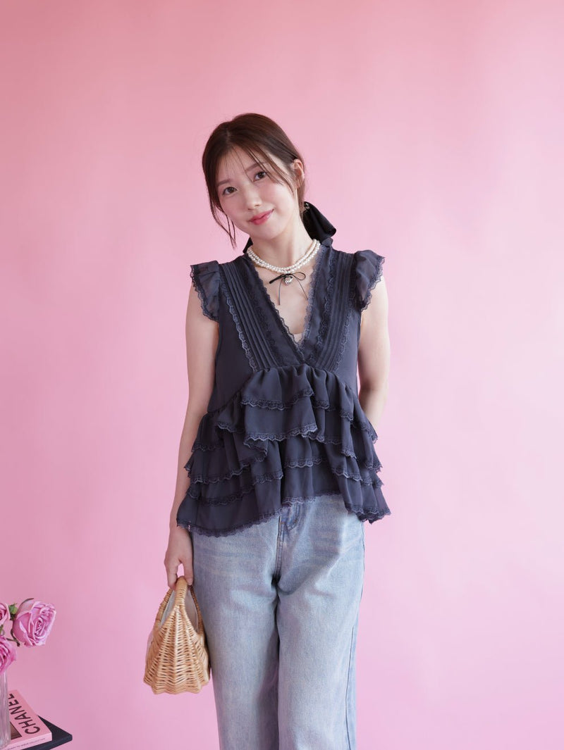 Frill Layered Tops - MAISON MARBLE