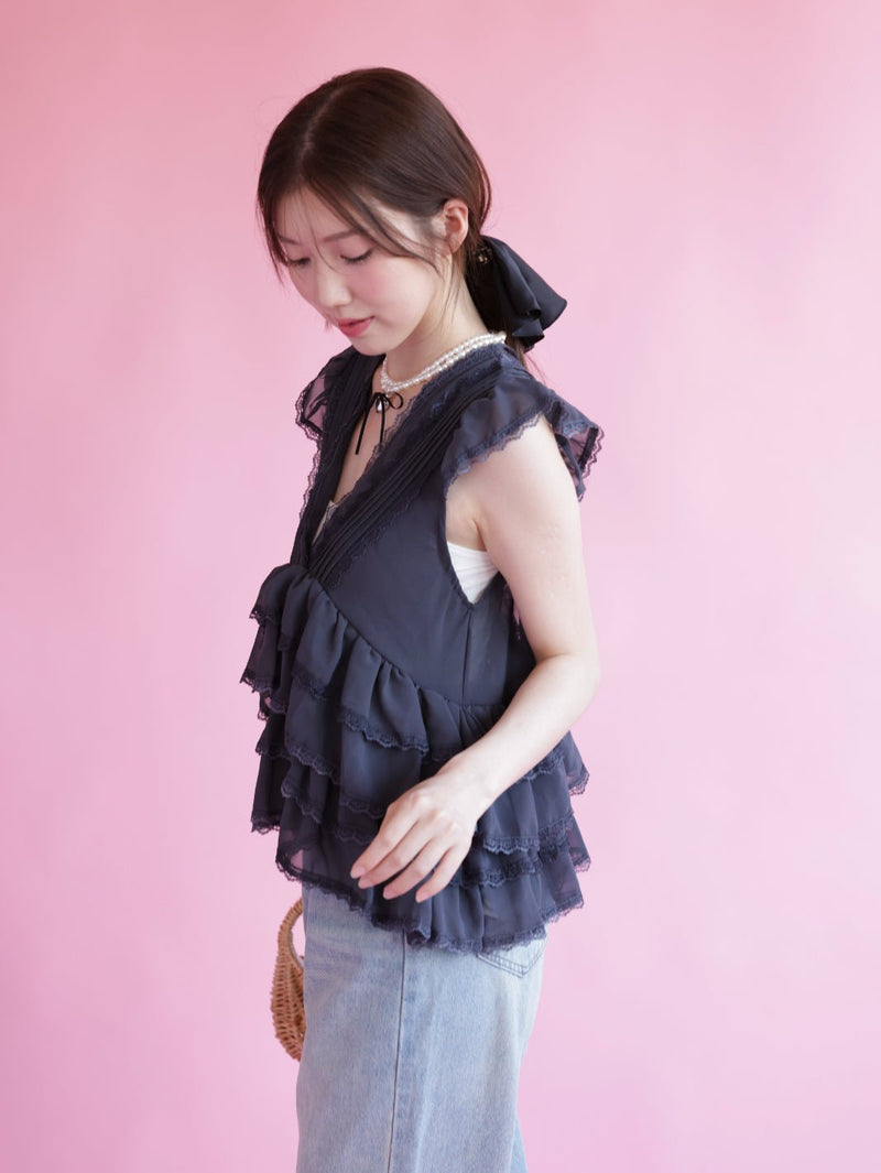 Frill Layered Tops - MAISON MARBLE
