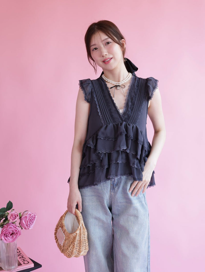 Frill Layered Tops - MAISON MARBLE