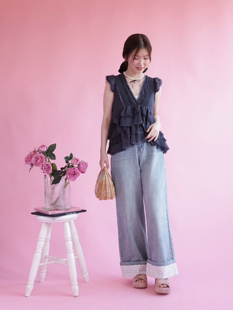 Frill Layered Tops - MAISON MARBLE