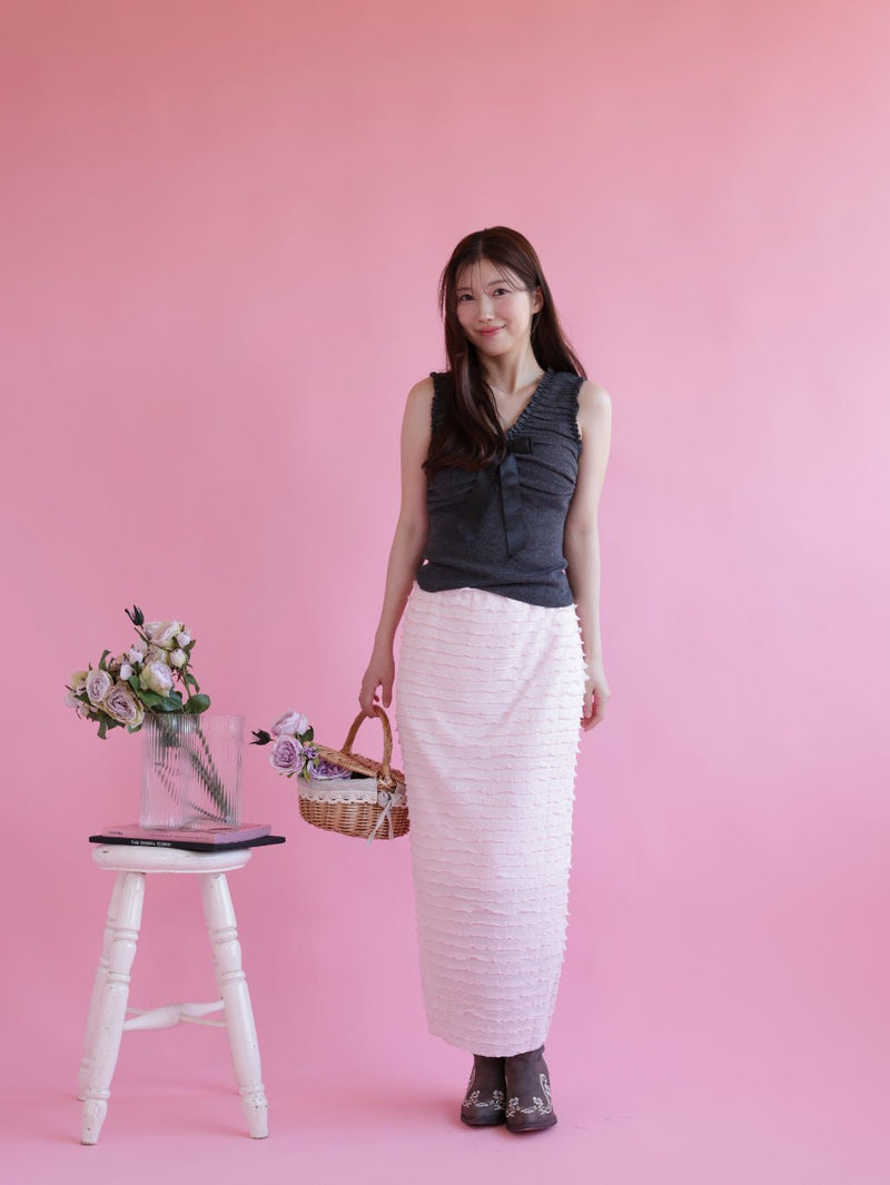 Frill Pencil Skirt - MAISON MARBLE