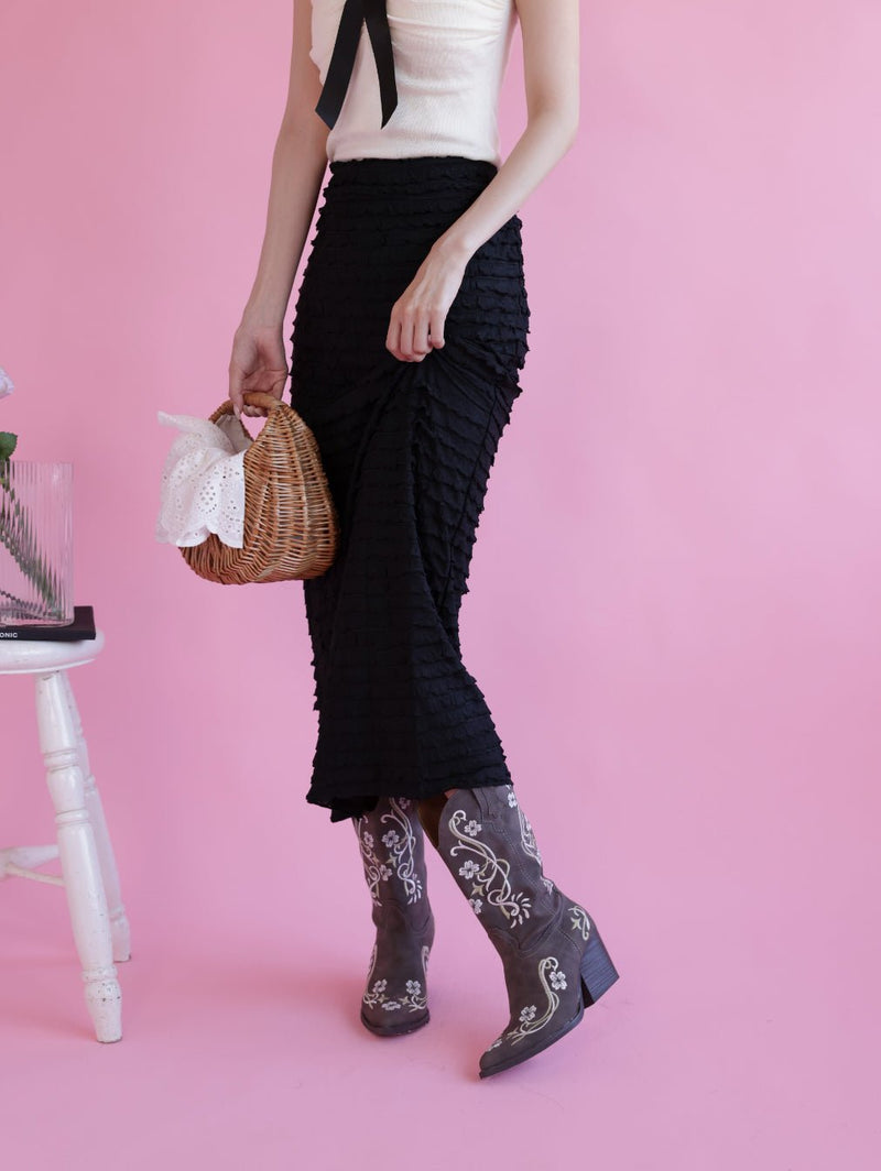 Frill Pencil Skirt - MAISON MARBLE