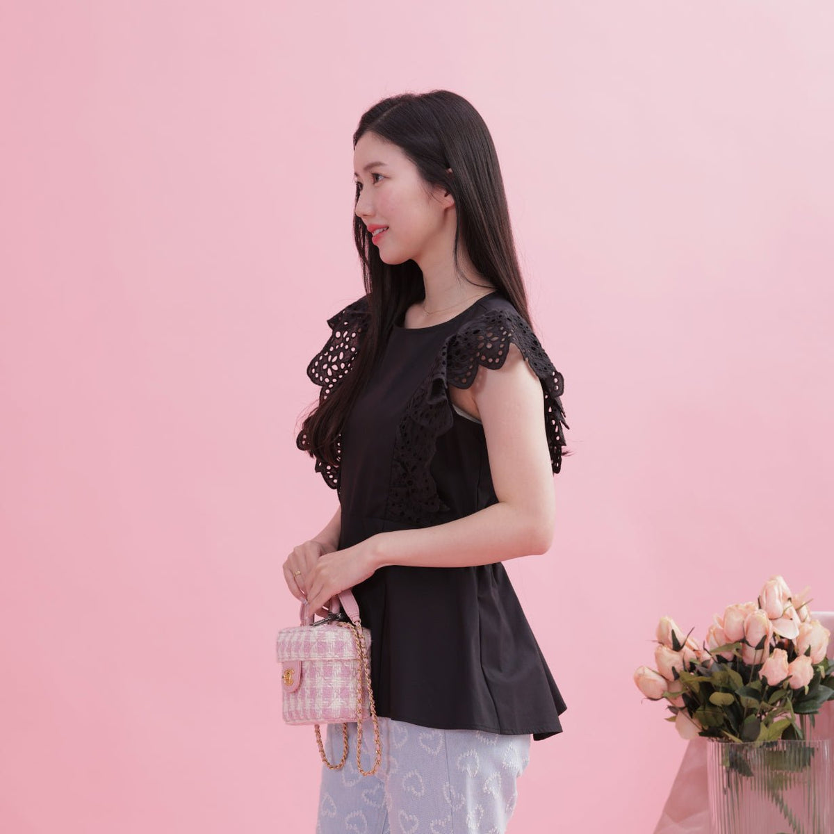 Frill Peplum Blouse – MAISON MARBLE
